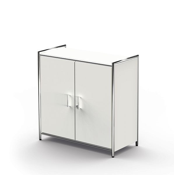 Kerkmann dressoir breed, met paar frontdeuren voor 2 OH, Artline, B 800 x D 380 x H 780 mm, wit, 13794410