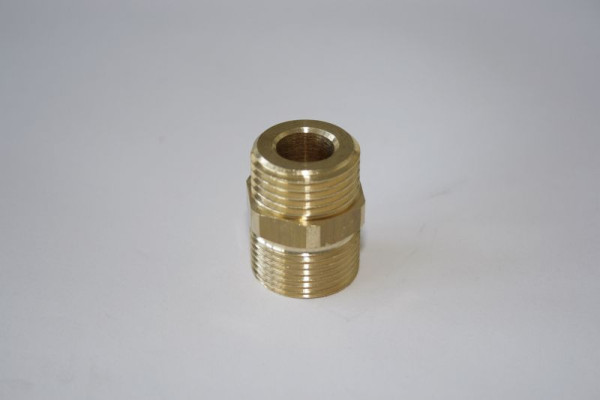 ELMAG HD dubbele nippel 'messing', AG 1/2" x AG 22x1,5, tot 250 bar, max. 90°C, 42219