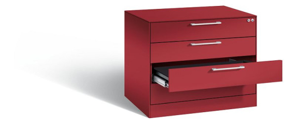 C+P archiefkast Asisto, H710xB800xD600mm, kleur: robijnrood, beugelgreep, 146273-424 S10012