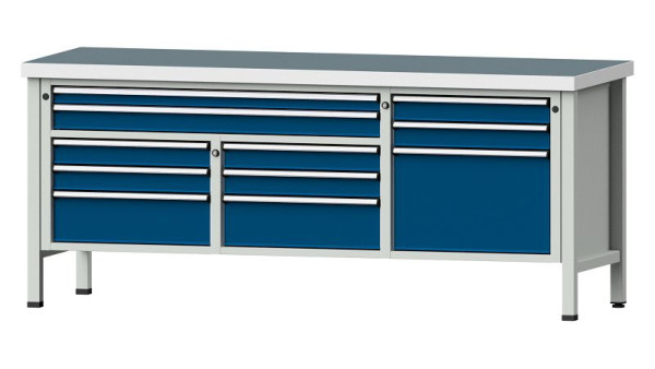 ANKE werkbanken kistwerkbank, model 283 V, 2000 x 700 x 850 mm, RAL 7035/5010, UBP 50 mm, 304.558