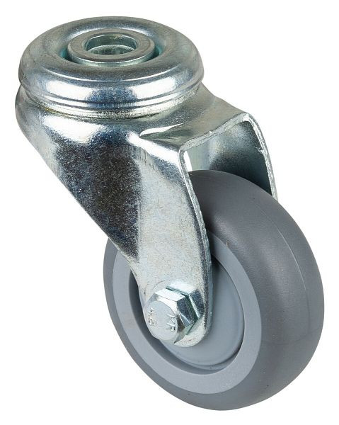 BS rollen apparatenrol, wielbreedte 20 mm, wiel-Ø 50 mm, draagvermogen 50 kg, grijs rubberen loopvlak, kogellager, VE = 8 stuks, A301.A85.050