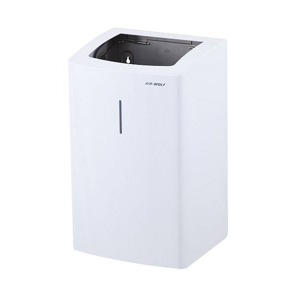 Air Wolf afvalbak met 25 liter inhoud, Alpha-serie, H x B x D: 431 x 265 x 224 mm, wit roestvrij staal, 60-133