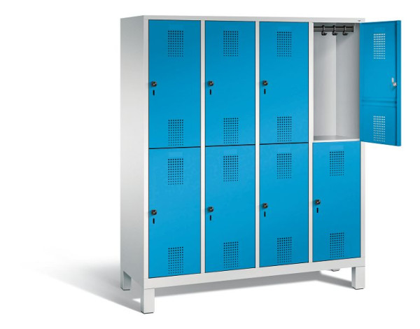 C+P locker dubbellaags Evolo, H1850xB1590xD500mm, kleur: lichtgrijs/lichtblauw, 48310-42 S10075