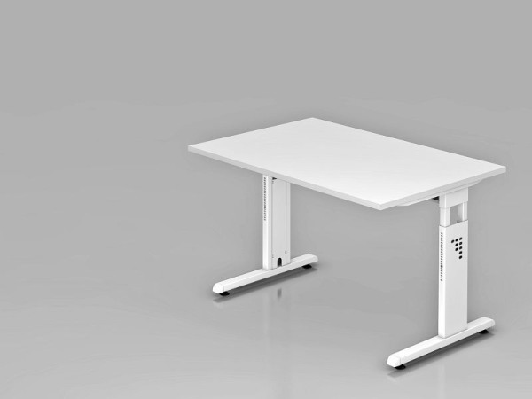 Hammerbacher bureau C-poot 120x80cm wit/wit, werkhoogte 65-85 cm, VOS12/W/W