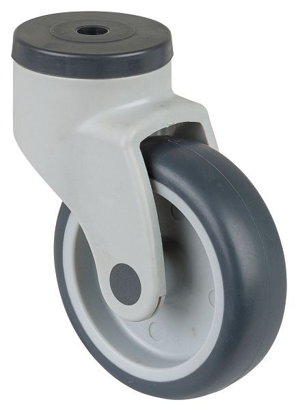 BS-rollen Kunststof rol, wielbreedte 32 mm, wiel-Ø 100 mm, draagvermogen 100 kg, grijs rubberen loopvlak, glijlager, VE = 2 stuks, C101.A81.100