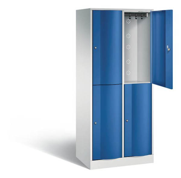 C+P locker dubbellaags Resisto, H1950xW772xD540mm, kleur: lichtgrijs / gentiaanblauw, 8270-272 S10043