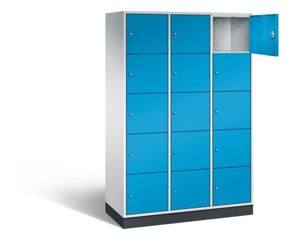 C+P XL lockerkast Intro, H1950xW1220xD490mm, kleur: lichtgrijs / lichtblauw, 8570-302 S10023
