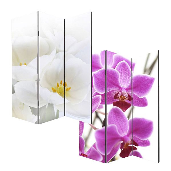 Mendler fotoscherm kamerscherm scheidingswand M68, 180x120cm, orchidee, 15729