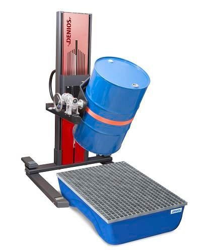 DENIOS vatheffer Secu Ex type W draaibaar voor 60 tot 220 liter vaten, breed chassis, ATEX