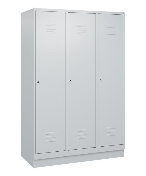 C+P luierkluis Classic PLUS, onderbouw, 3 vakken, 1800x1200x500mm, 7035/7035, cilindersloten, 0800207-32 S10024