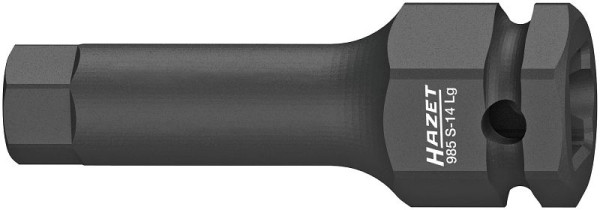 Hazet Impact Machine schroevendraaierdop, hol vierkant 12,5 mm, zeskant dopprofiel, 14 mm, lange versie, 985S-14LG