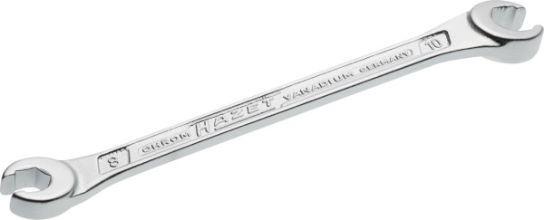 Hazet dubbele ringsleutel, open, buitenzeskantprofiel, 8 x 10 mm, 612-8X10