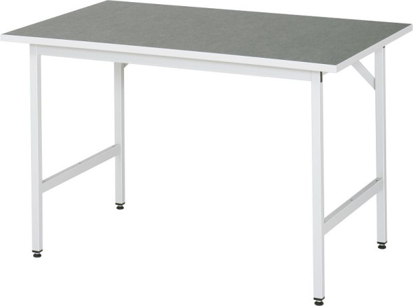 RAU Jerry serie werktafel (3030) - in hoogte verstelbaar, werkblad met linoleum/universele bekleding, 1250x800-850x800 mm, 06-500L80-12.12