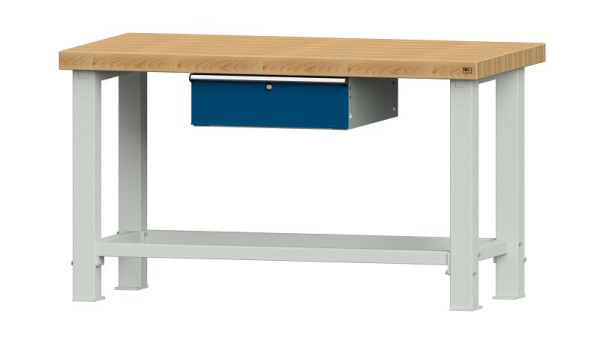 ANKE werkbanken werktafel, model 101 VS, 1500 x 800 x 865 mm, RAL 7035/5010, BMP 65 mm, 320.052