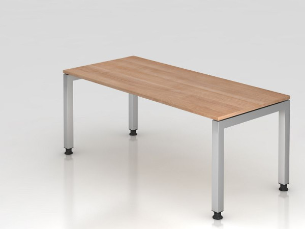 Hammerbacher bureau U-voet vierkant 180x80cm walnoot, rechthoekige vorm, zwevend blad, VJS19/N/S