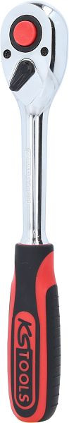 KS Tools 1/2" CHROMEplus omschakelratel, 72 tanden, kunststof handgreep, 915.1290