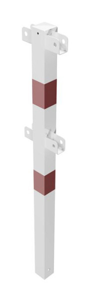 Schake-beschermingsrailing, stalen buis 70 x 70 mm, steunpaal voor plaatsing in beton, middenpaal voor boven- en knierail, 4271B