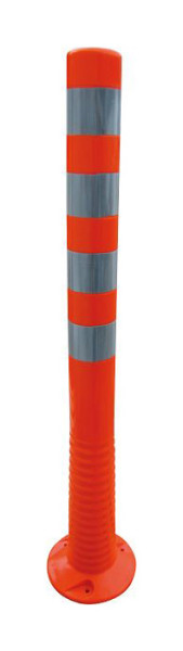 Schake Flexi-paal rood witte reflecterende strips Ø 80 mm, hoogte 1000 mm Ø 80 mm, PUR, 4 reflecterende strips, incl. 3 schroeven en pluggen, 412211