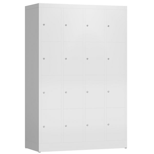 Lüllmann ClassiX lockerkast, 4 compartimenten met elk 4 compartimenten, 1800 x 1185 x 500 mm, signaalwit, X-520447