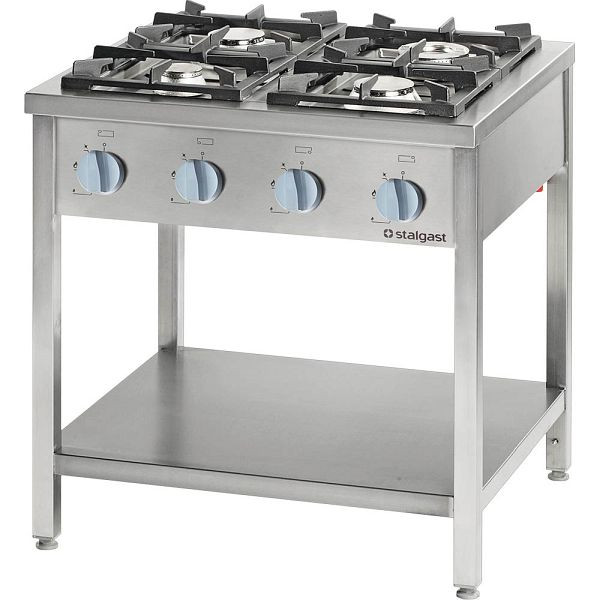 Stalgast gasfornuis serie 900 - G20, 4-pits (3.5 + 5 + 7 + 9), 900 x 900 x 850 (BxDxH), FS03440SE