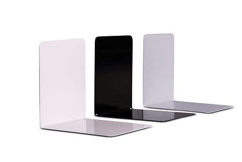 DENIOS metalen boekensteunen, zilver, 14 x 12 x 14 cm magnetisch, 307910