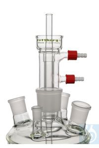 Rettberg KPG lagerbus, kern NS 45/40, voor as-Ø 16 mm, temperatuurgeregeld met 2x GL 14 aansluitingen en vetbeker, borosilicaatglas 3.3, 107000356