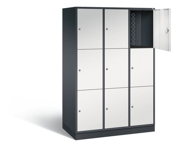 C+P XL lockerkast Intro, H1950xW1220xD590mm, kleur: zwartgrijs/lichtgrijs, 8370-303 S10066