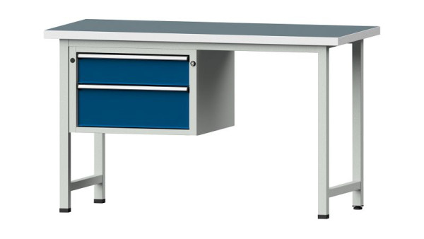 ANKE werkbanken combinatie werkbank, model 607 V, 1500 x 700 x 890 mm, RAL 7035/5010, UBP 40 mm, 415.025