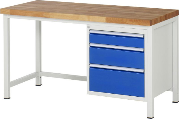 RAU werkbank serie 8000 - frameconstructie (gelast frame), 3 x laden, 1500x840x700 mm, 03-8159A1-157B4S.11