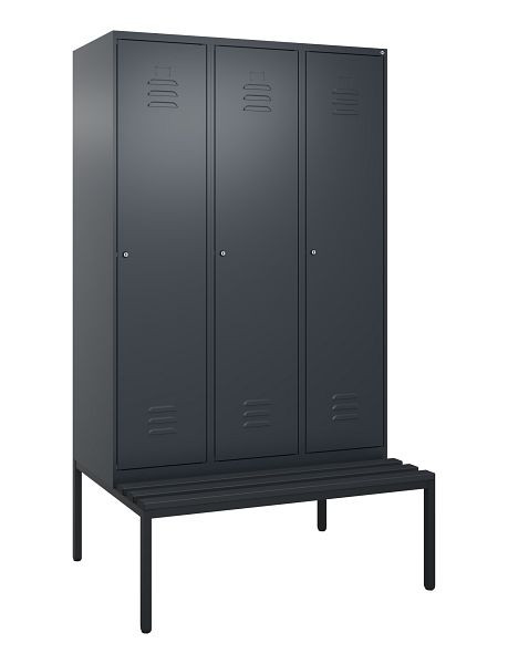 C+P luierkluis Classic PLUS met middenwand, 3 vakken, 2120x1200x815mm, 7016/7016, cilindersloten, 0800507-32F S10027