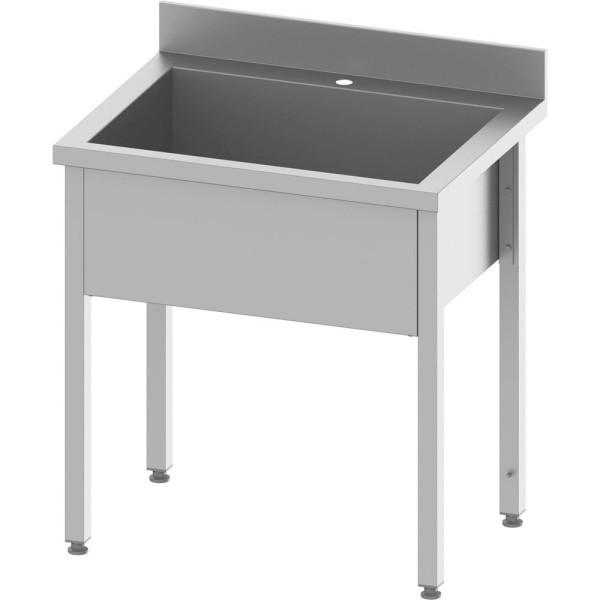 Stalgast potspoelbak ECO met een wastafel 800x700x850 mm, 300 mm wastafelhoogte met opstand, zelfmontage (AISI201), DTS08760A