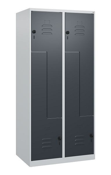 C+P Z-Spind Classic PLUS, 4 Abteile, 1700x800x500mm, 7035/7016, Drehriegel, 0800037-224 S10008