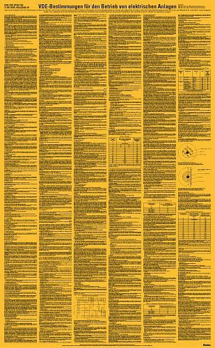 DENIOS veiligheidsinstructie "Bedrijf van elektrische installaties" conform VDE 0105-100/A1, 500x810, 210-096