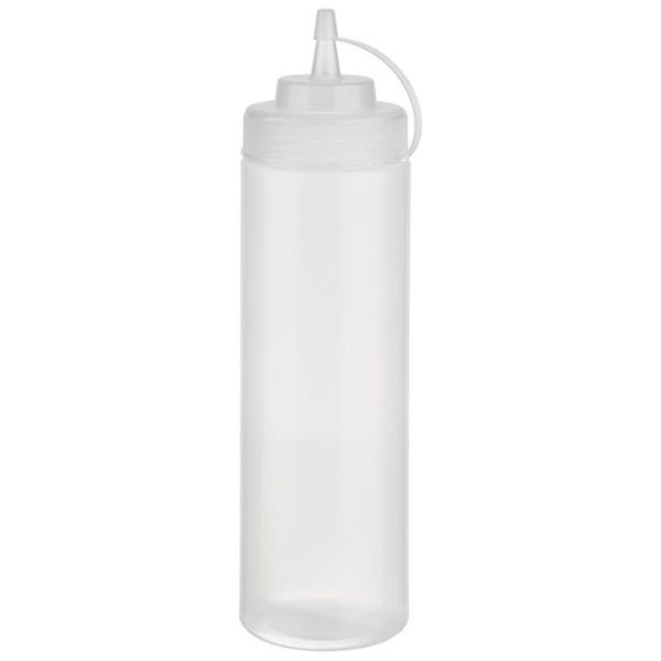 APS knijpflessen, verpakking van 6 stuks, Ø 7 cm, hoogte: 26,5 cm, 760 ml, polyethyleen, transparant, schroefdeksel, dop, vulopening: Ø 5,5 cm, 93256