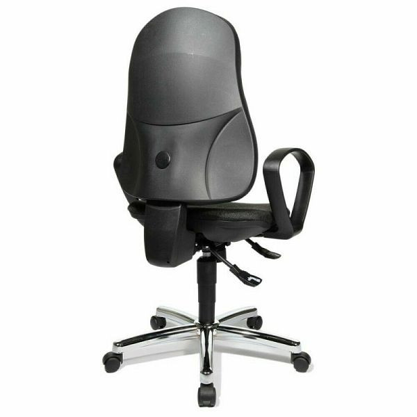 Lüllmann bureaudraaistoel met armleuningen, gestoffeerd, onderstel chroom, antraciet, 210165