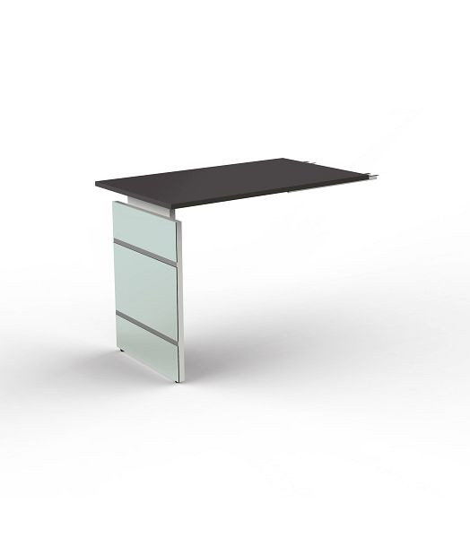 Kerkmann bijzettafel/aanbouwbureau, met zijframe, Lugano, B 1000 x D 800 x H 680-760 mm, antraciet, 11430713