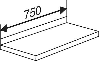 Kerkmann Libra stalen plank met aanslagrand, B 750 x D 300 mm, lichtgrijs, 52129611