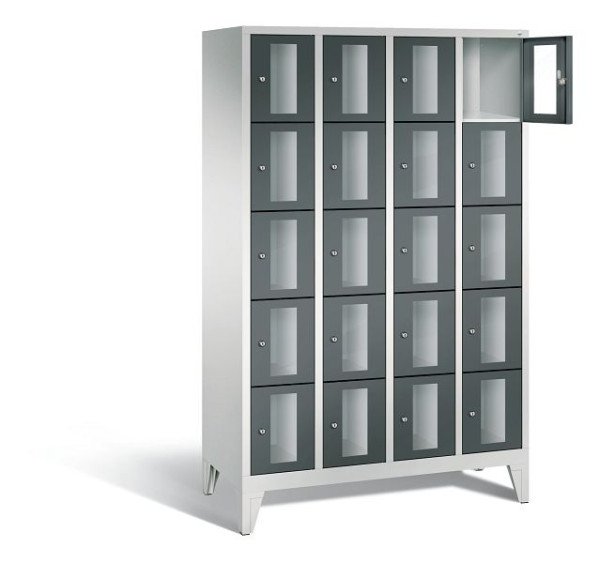 C+P lockerkast Classic, H1850xB1190xD500mm, kleur: lichtgrijs / antracietgrijs, 8010A405 S10030