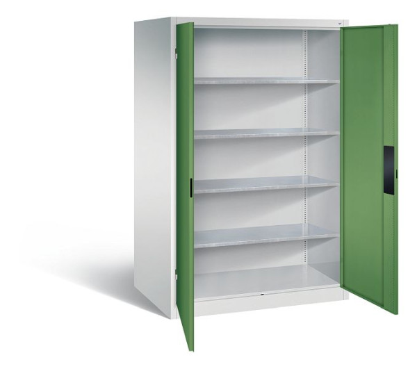 C+P gereedschapskast Acurado, H1950xB1200xD800mm, kleur: lichtgrijs / reseda groen, verzonken handgreep, 8934-052 S10108
