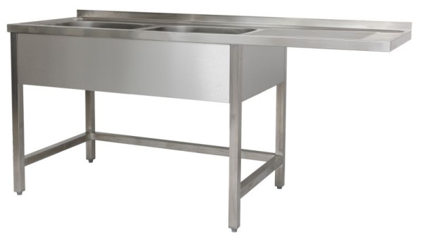 A&S Polarny spoelbak midden 1500 x 600 x 850 mm 2 spoelbakken links, zonder bodem, 600 mm diep, SPZO1562BL