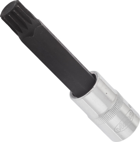 VIGOR meertands binnenschroefbit (XZN), hol vierkant 12,5 mm (1/2 inch), meertands binnenprofiel XZN, M14, lengte: 100 mm, V2121