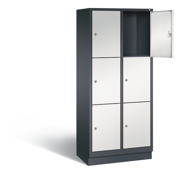 C+P lockerkast Evolo, H1800xW810xD500mm, kleur: zwartgrijs/lichtgrijs, 48020-223 S10014
