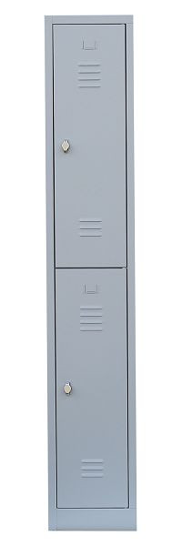 Lüllmann stalen kledingkast / kledingkast, 1800 x 315 x 500 mm, lichtgrijs/lichtgrijs, 520210