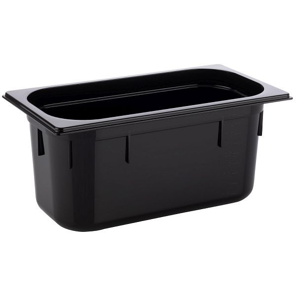 APS GN 1/3 bak, 32,5 x 17,6 cm, diepte: 150 mm, polycarbonaat, zwart, 5,3 liter, 82070