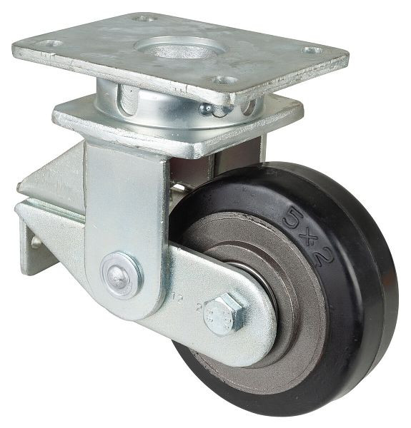 BS-rollen Geveerde zwaarlastwielen, wielbreedte 50 mm, wiel-Ø 125 mm, draagvermogen 275 kg, zwarte elastische banden, gegoten wiellichaam, kogellagers, T100.B81.125