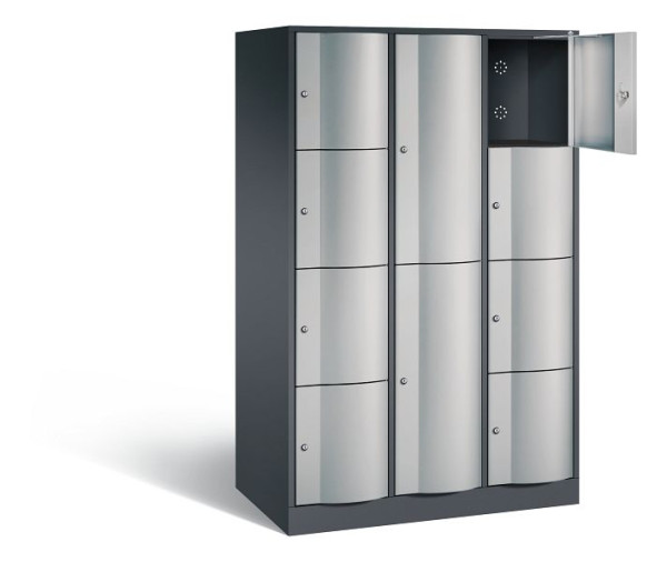 C+P XL combinatie lockerkast Resisto, H1950xW1148xD640mm, kleur: zwart-grijs/wit aluminium, 8070-3733 S10011