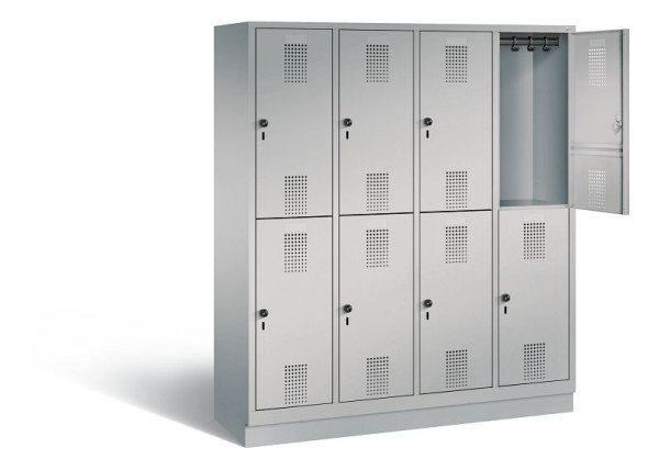 C+P locker dubbeldekker Evolo, H1800xB1590xD500mm, kleur: wit aluminium, 48320-42 S10320