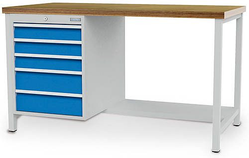 Bedrunka + Hirth box werkbank serie 1500 R18-24, 3x100, 2x150 mm, lade volledig uittrekbaar 100%, 1500 x 750 x 859 mm, 03.14.24-LV