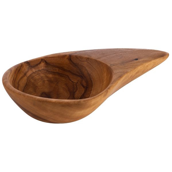 APS kom, set van 2 -OLIVE-, 12,5 x 8 x 2,5 cm, olijfhout, geolied, 0,05 liter, Ø 6 cm uitsparing (uniek in kleur en nerf), 01025