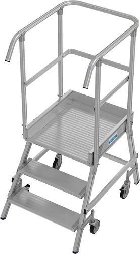 Krause platformladder van aluminium, verrijdbaar, 3 treden, eenzijdig beklimbaar, conform EN 131-7, 312164